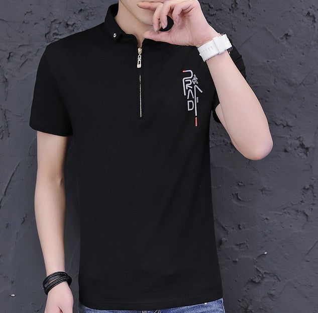 Mens Slim Fit Polo with Zipper Design