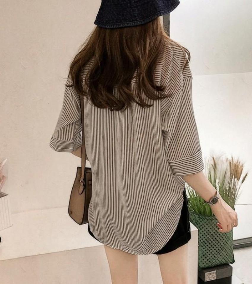 Womens Loose Fit V Neck Blouse