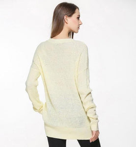 Womens Relaxed Fit Round Neck Sweater