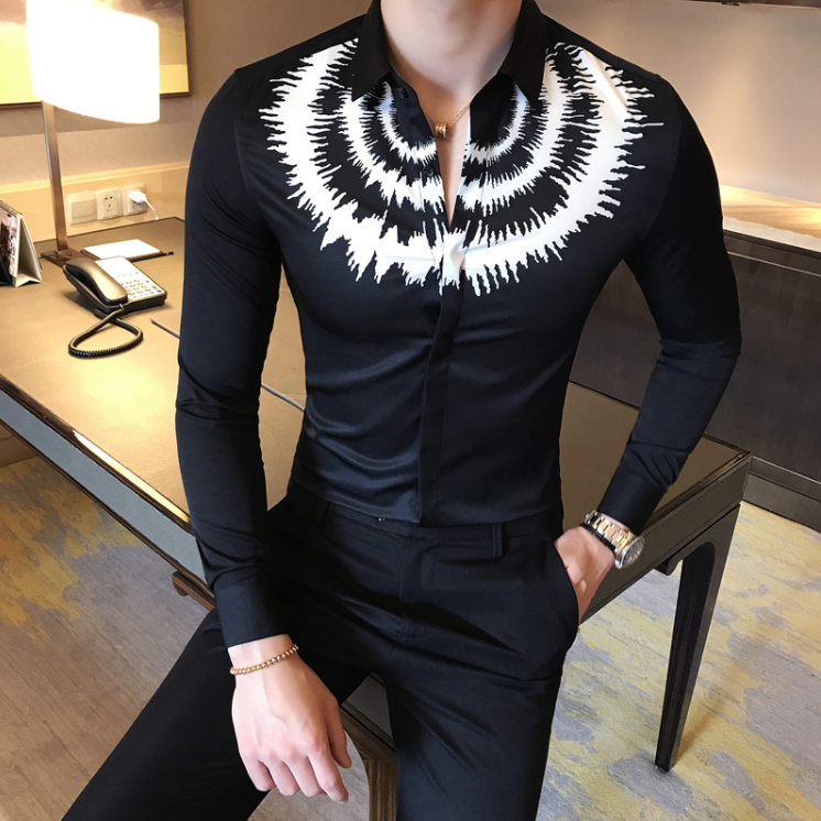 Contemporary Digital Print Dress Shirt (2 Colors)-baagr.myshopify.com-Shirt-BOJONI