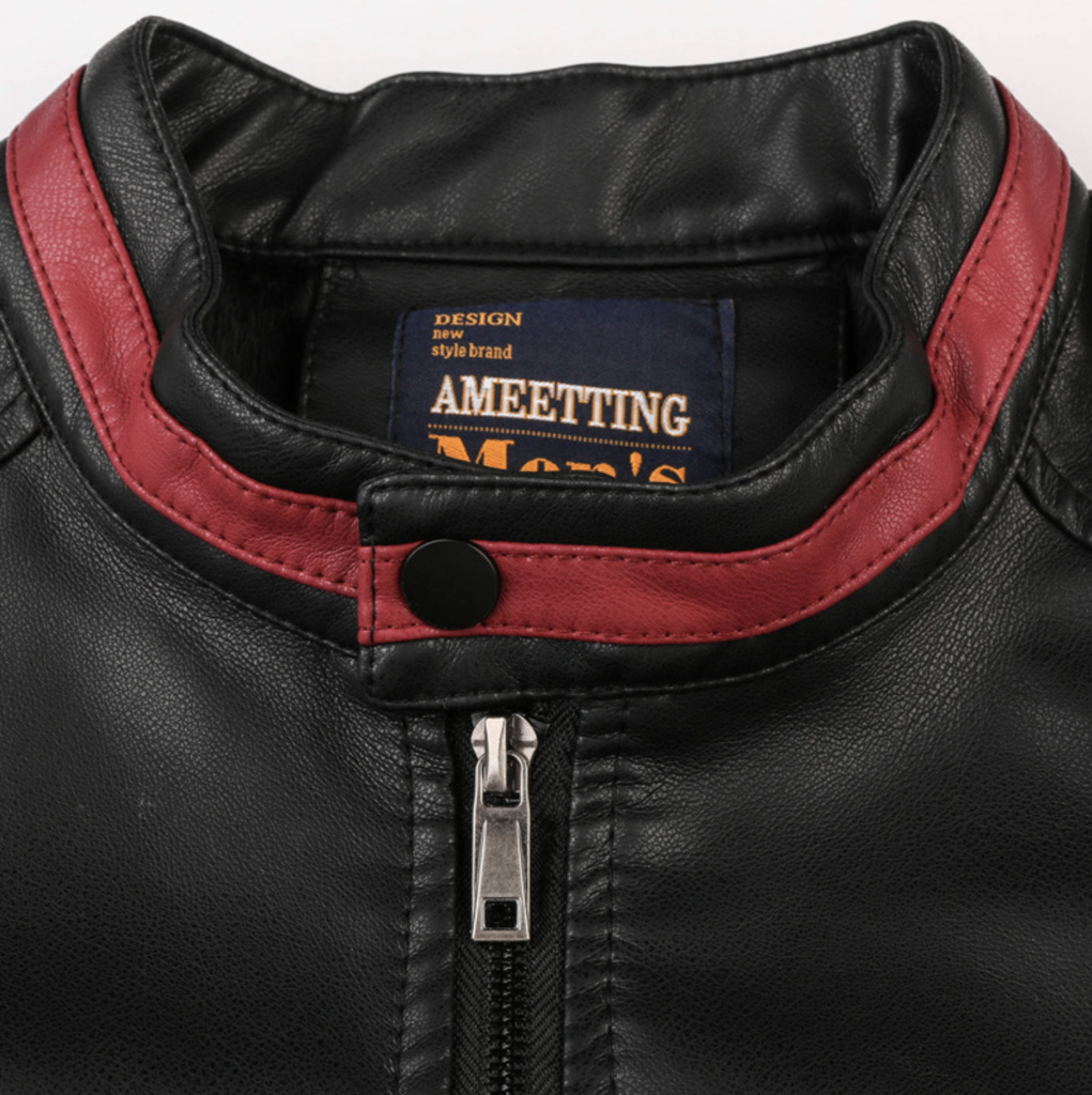 Mens Vegan Leather Biker Jacket