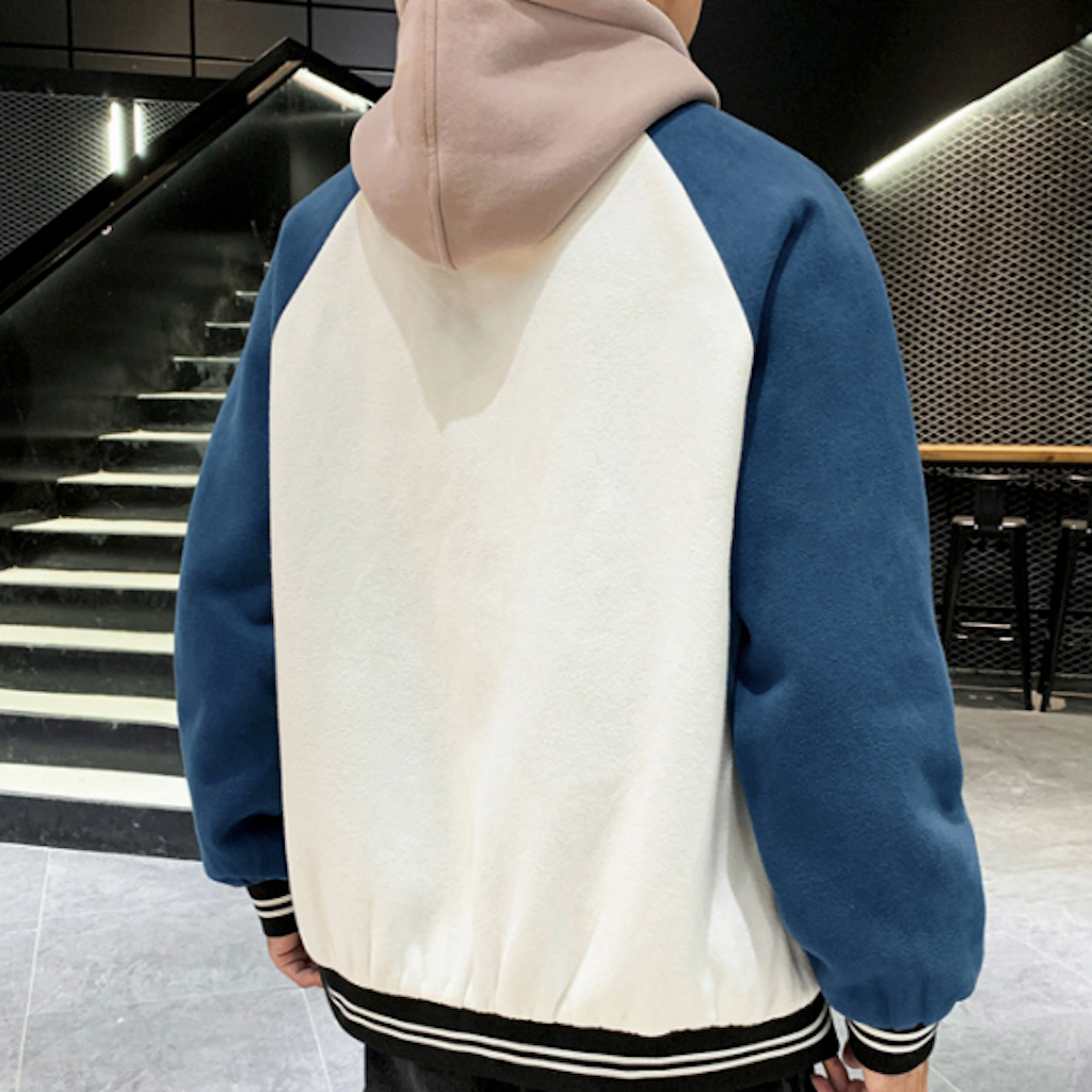 Mens Bicolor Letterman Jacket