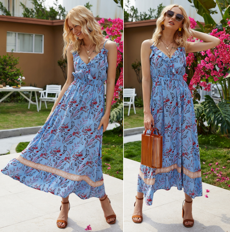 Floral One Piece Summer Sleeveless Dress