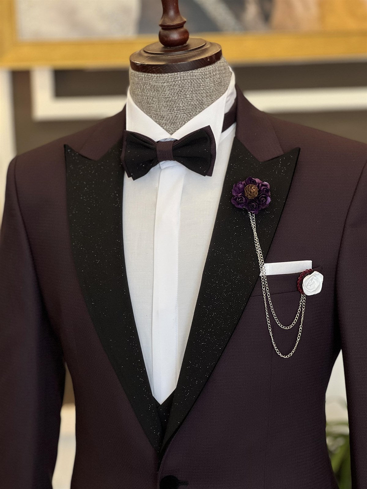 Bojoni Cagliari Bordeaux Slim-Fit Tuxedo 3-Piece