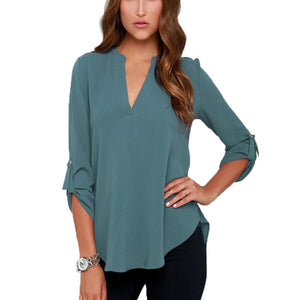 Womens Casual Open Neck Blouse