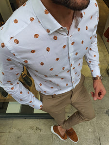 Toni Ogden Orange Slim Fit Cotton Shirt-baagr.myshopify.com-Shirt-BOJONI