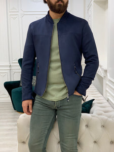 Bari Slim Fit Navy Blue Jacket-baagr.myshopify.com-Jacket-BOJONI