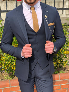 Densoff Slim-Fit  Suit Vest Navy-baagr.myshopify.com-suit-BOJONI