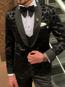 Floress Slim-Fit Tuxedo Suit Vest black-baagr.myshopify.com-suit-brabion