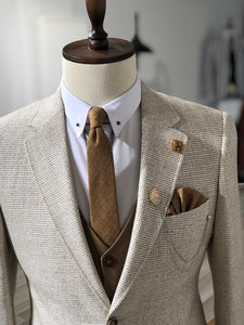 Slim-Fit Patterned Jacket Beige-baagr.myshopify.com-suit-BOJONI