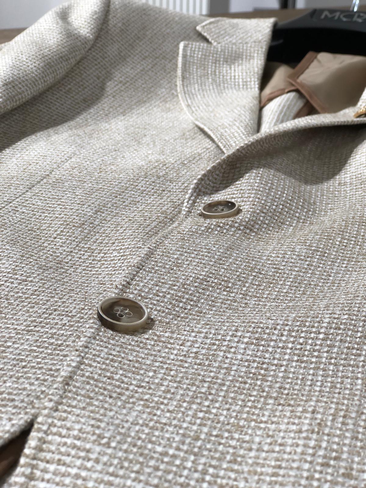 Slim-Fit Patterned Jacket Beige-baagr.myshopify.com-suit-BOJONI
