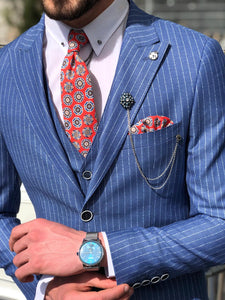 Dilness Slim-Fit Striped Suit Vest Blue-baagr.myshopify.com-suit-BOJONI