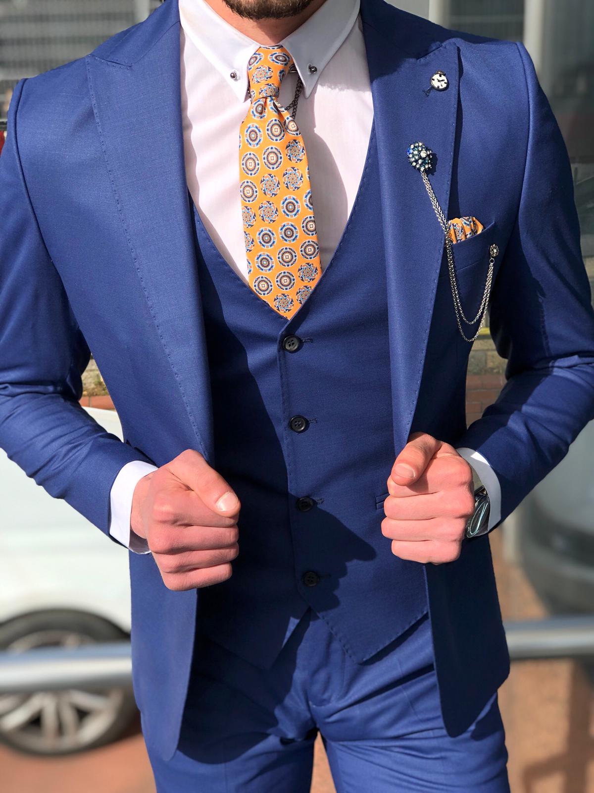 Capot Slim-Fit Suit Vest Sax-baagr.myshopify.com-suit-BOJONI