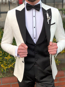 Bloom Slim-Fit Tuxedo Suit Vest Ecru-baagr.myshopify.com-suit-BOJONI