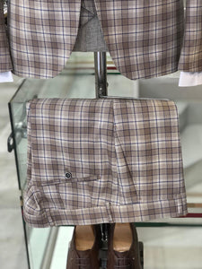 Branoss Slim-Fit Plaid Suit Vest Brown-baagr.myshopify.com-suit-BOJONI