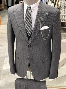 Baha Slim-Fit Patterned Suit Vest Black-baagr.myshopify.com-suit-BOJONI