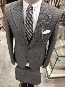 Baha Slim-Fit Patterned Suit Vest Black-baagr.myshopify.com-suit-BOJONI