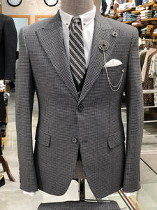 Baha Slim-Fit Patterned Suit Vest Black-baagr.myshopify.com-suit-BOJONI