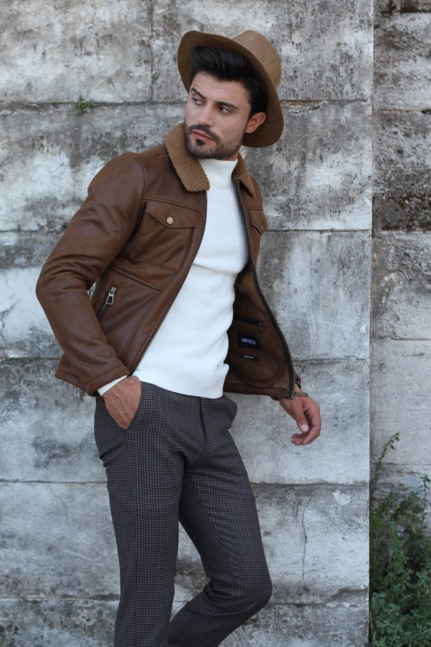 Alonso Leather Coat With Collar Fur-baagr.myshopify.com-Jacket-BOJONI