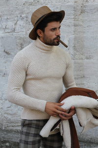 Patrick Slim-Fit Knitted Sweater in Beige-baagr.myshopify.com-sweatshirts-BOJONI
