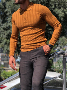 Slim-Fit Polo Sweater Camel-baagr.myshopify.com-sweatshirts-BOJONI