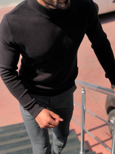 Marc Slim-Fit Turtleneck Knitwear Black-baagr.myshopify.com-sweatshirts-BOJONI