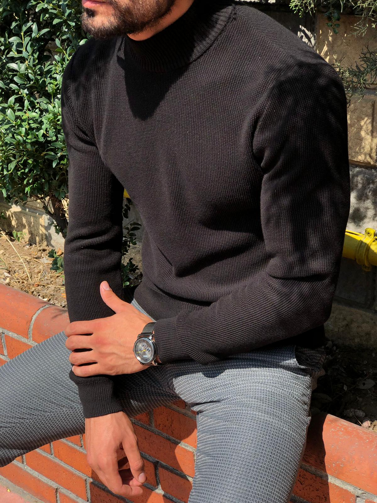 Marc Slim-Fit Turtleneck Knitwear Black-baagr.myshopify.com-sweatshirts-BOJONI