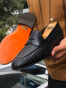 Knitted Leather Sardinelli Loafers Black-baagr.myshopify.com-shoes2-BOJONI