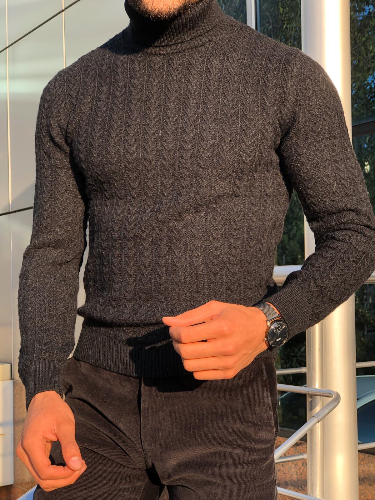 Heritage Black Slim Fit Turtleneck-baagr.myshopify.com-sweatshirts-BOJONI