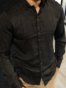 Ladalii Slim-Fit Striped Shirt black-baagr.myshopify.com-Shirt-BOJONI