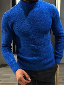 Calvin Slim-Fit Wool Turtleneck Knitwear Sax-baagr.myshopify.com-sweatshirts-BOJONI