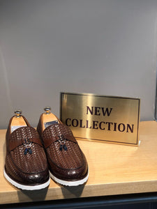 Bojoni Knitted Leather With Tassels Shoes Brown-baagr.myshopify.com-shoes2-BOJONI