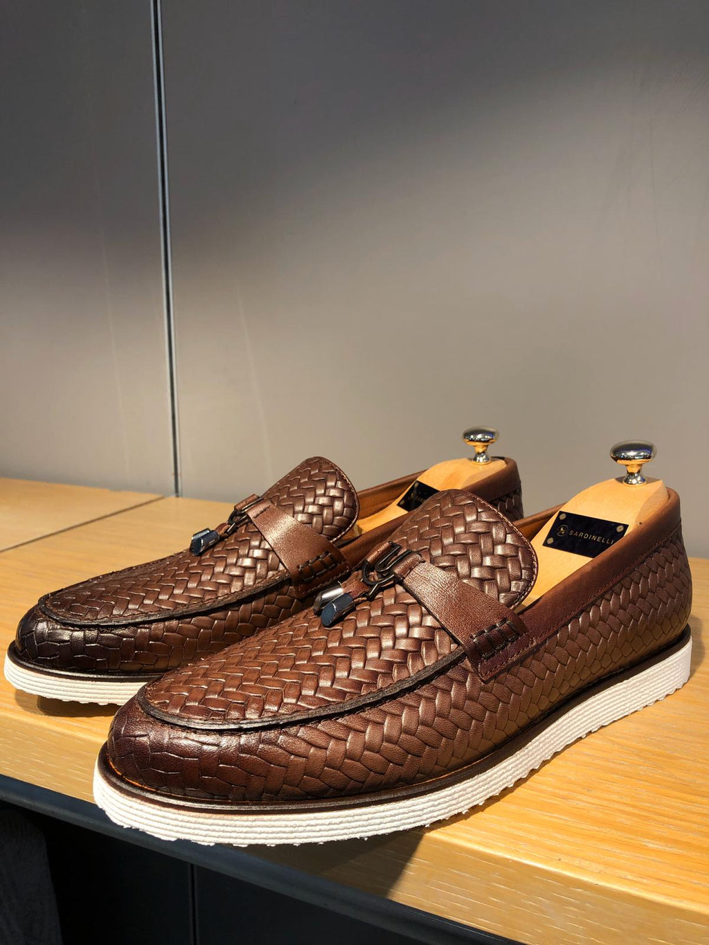 Bojoni Knitted Leather With Tassels Shoes Brown-baagr.myshopify.com-shoes2-BOJONI