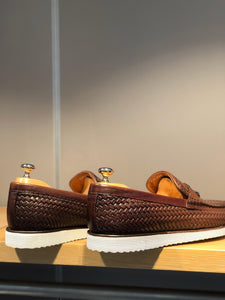 Bojoni Knitted Leather With Tassels Shoes Brown-baagr.myshopify.com-shoes2-BOJONI
