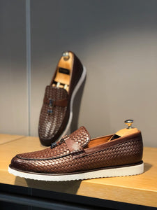 Bojoni Knitted Leather With Tassels Shoes Brown-baagr.myshopify.com-shoes2-BOJONI