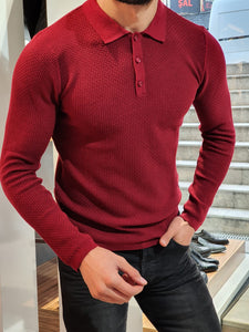 Carlos Slim-Fit Polo Sweater Red-baagr.myshopify.com-sweatshirts-BOJONI