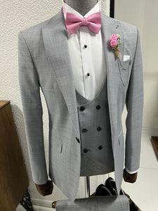 Louis Slim Fit High Quality Grey Business Suit