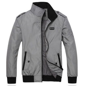 Mens Casual Daily Zipper Stand Collar Jacket