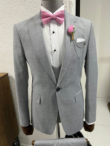 Louis Slim Fit High Quality Grey Business Suit