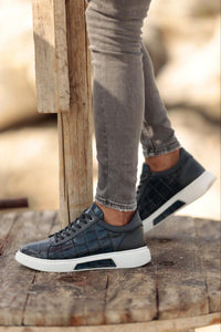 Ash Croc Detailed Eva Sole Blue Sneakers