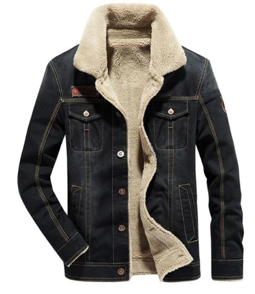 Mens Street Style Denim Winter Jacket