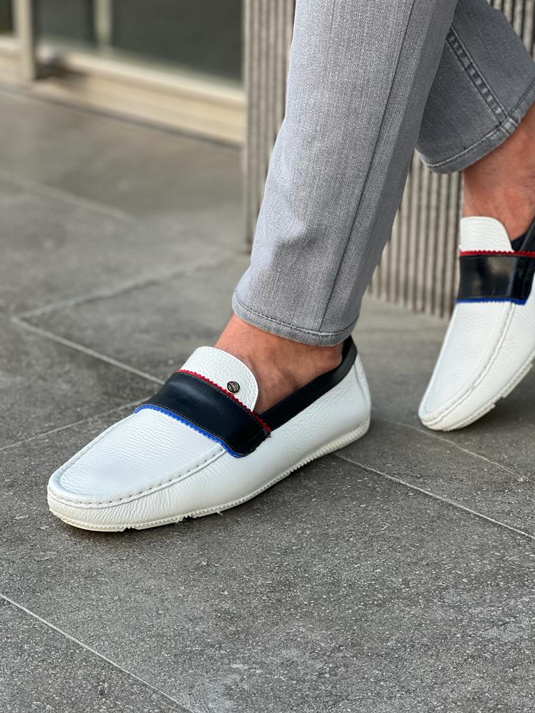 Giovanni Mannelli Stripe Detailed Roc White Shoes