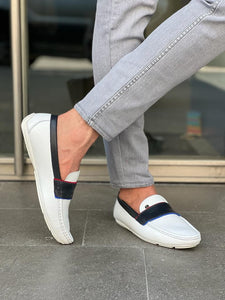 Giovanni Mannelli Stripe Detailed Roc White Shoes