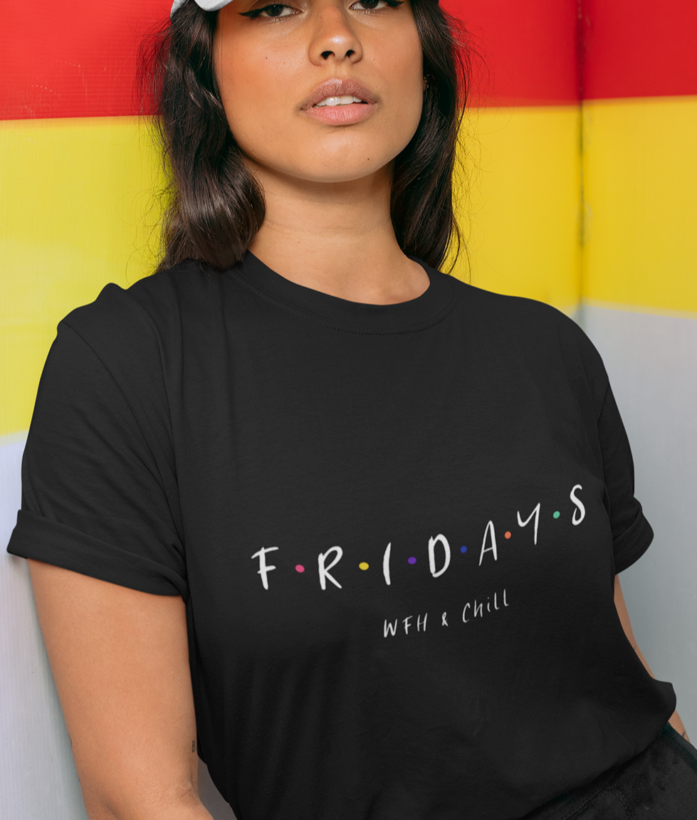 Womens Friday Work From Home & Chill Jersey Short Sleeve Tee