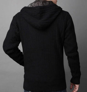 Mens Hooded Cardigan with Inner Fur
