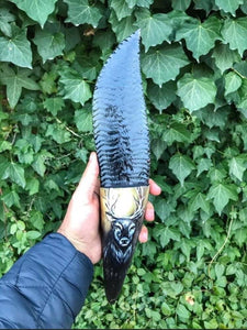 Bojoni Obsidian Handmade Deer Sharp Knife Natural Stone