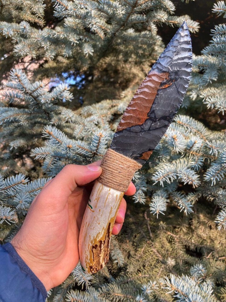 Bojoni Obsidian Handmade Sharp Knife Natural Stone