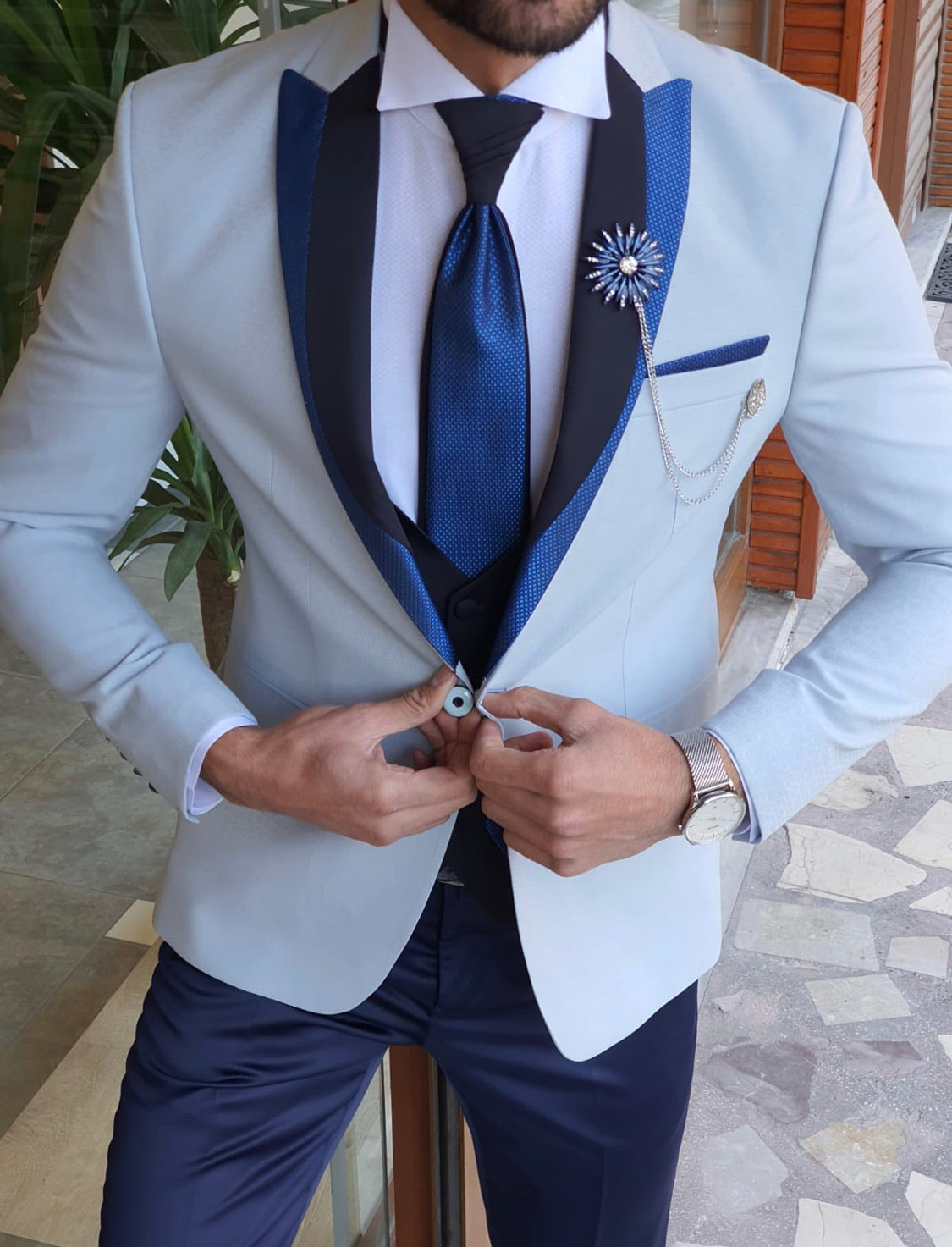 Caparini Blue Slim Fit Tuxedo-baagr.myshopify.com-suit-BOJONI
