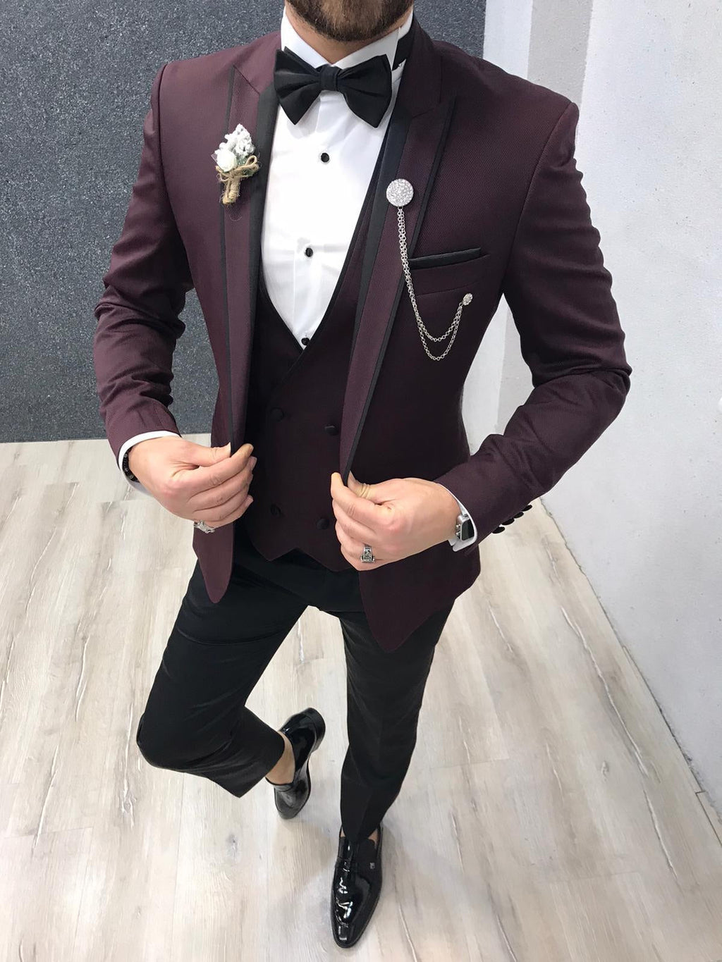 Nova Slim Fit Claret Red II Tuxedo-baagr.myshopify.com-1-BOJONI