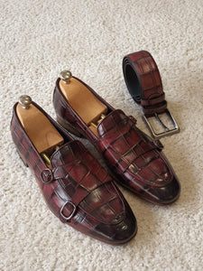 Antonio Burgundy Double Monk Strap Loafers-baagr.myshopify.com-shoes2-brabion